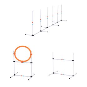 Portable Pet Agility Pet Training Set Dog Obstacle Exercise Adjustable Jump Ring High Jumper w/ Carry Bag