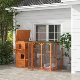 Large Outdoor Cat House for 3 Kitties