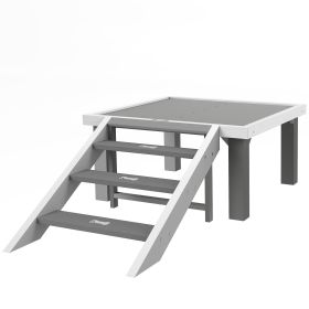 Wooden Dog Training Place Board, Dog Training Platform with Ladder, Pet Agility System for Indoor Outdoor, Gray