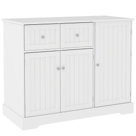 Cat Litter Box Enclosure with Drawers, Storage, Anti-tip Kit, 39" x 18" x 31.5", White