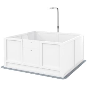 Whelping Box for Puppies with Pee Pad, Pig Rail, Adjustable Door for Small, Medium & Large Breed Dogs Birth, 41" x 39"