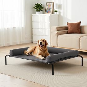 Elevated Dog Bed For Large Dog Portable Raised Dog Cot With Pillow XL Gray