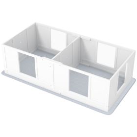 Double Room Design Whelping Box for Dogs with Whelping Pad, Clear Panels, Adjustable Entrance, for Small Dogs