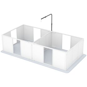 Whelping Box for Dogs w/ Retractable Light Stand, Waterproof Pee Pad & Adjustable Height Door for Medium Breed Dogs