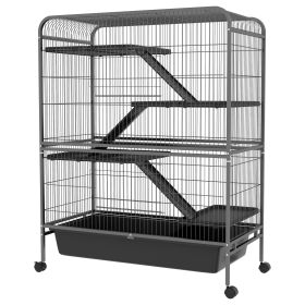 53.5"H Small Animal Cage 5-Level Metal Ferret Cage for Rabbits