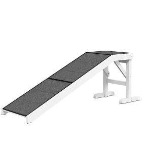 60" Pet Ramp for Dogs & Cats with Non-Slip Carpet, White