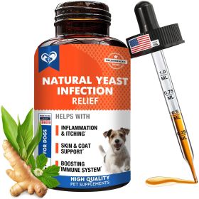 Natural Dog Yeast Infection Anti Itch Treatment Itchy Ears Skin & Allergy Symptoms Relief Reduces Inflammation & Relieves Irritation Herbal Medic