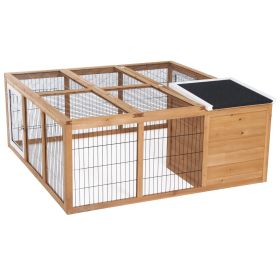 Rabbit Hutch, Waterproof Rabbit House for Small Animals, Natural