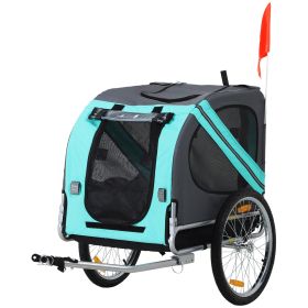 Dog Bike Trailer with 3 Entrances Large Wheels, Green
