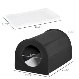 Dome Heated Cat House Portable And Waterproof Pet Shelter For Kitty In Winter, Black