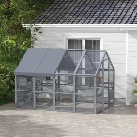 Catio Outdoor Cat Enclosure with Waterproof Cover (Option: Gray-1260x765x130 mm)