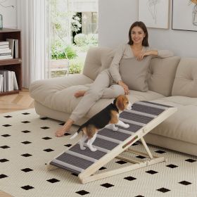 Dog Ramp for Couch (Option: Natural wood finish-690x470x140 mm)
