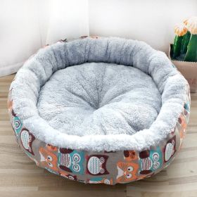 Dog And Cat Litter Padded With Round Cotton (Option: Coffee-M)