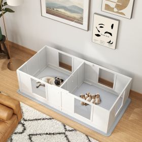 Double Room Design Whelping Box For Dogs With Whelping Pad (Option: White-900x580x210 mm)