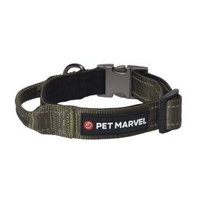 PET MARVELHigh Performance Tactical Dog Collar 1.25 In Wide With Handle (Option: Army Green-Large)