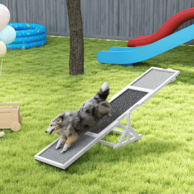 Wooden Dog Agility Seesaw For Training And Exercise, Weather Resistant, 83 L X 16 W X 14 H Inch (Option: White)