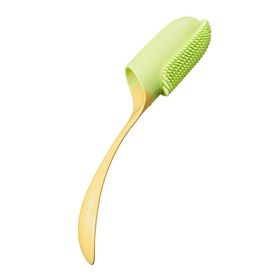 Dogs and Cats Oral Teeth Cleaning Brush with Handle (Color: yellow, Type: Oral Cleaning Tools)