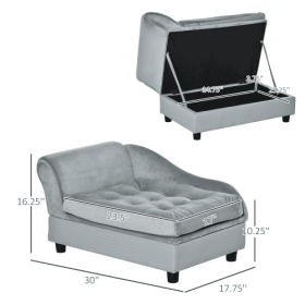 Luxury Small Dog Bed With Hidden Storage (Option: Grey)