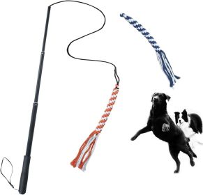 Dog Extendable Teaser Wand Pet Flirt Stick Pole Puppy Chasing Tail Interactive Toy For Small Medium Large Dogs Training Playing Exercise (Option: Gold)